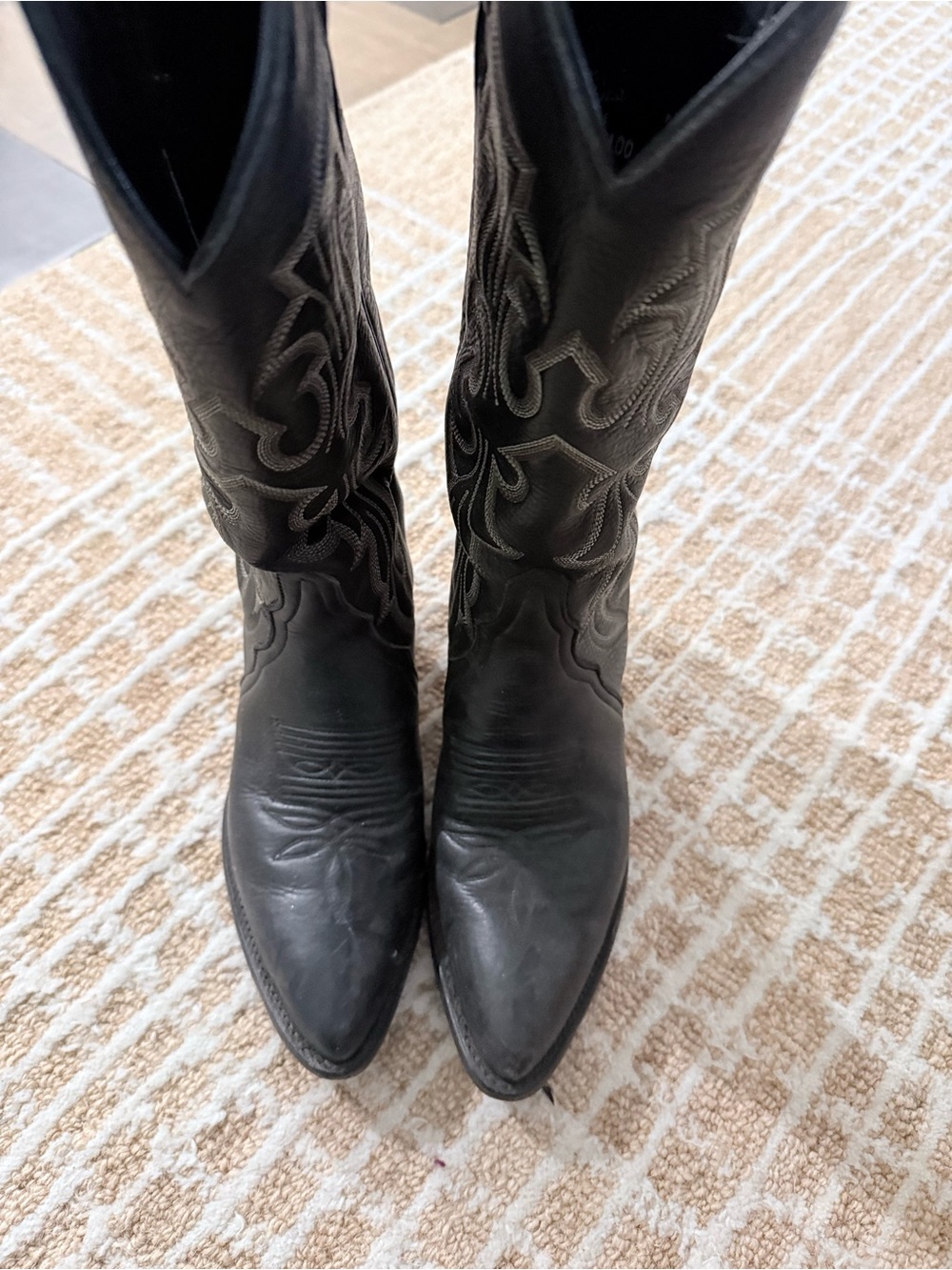 Tony Lama Black Embroidered Women's Western Heeled Boots